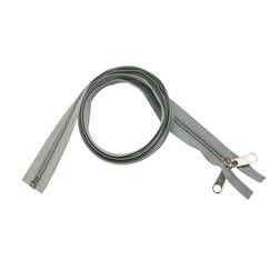 ESVO Reißverschluss teilbar 10 mm hellgrau, vernickelt, 100 cm