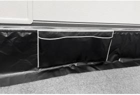 Wohnwagenschürtze / WINDBLENDE maßgeschneidert heavy duty 60 cm, mit Klettband, schwarz