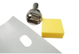 Stanz. Locheisen. Professionel Ösen oval Ø 42 x 22 mm inklusive Stanzblock