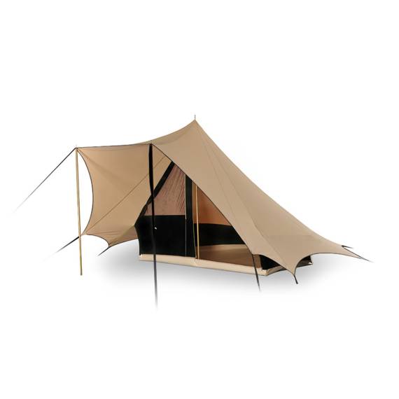 Baumwollzelt Bedouin 240, Piramidzelt, sand/schwarz