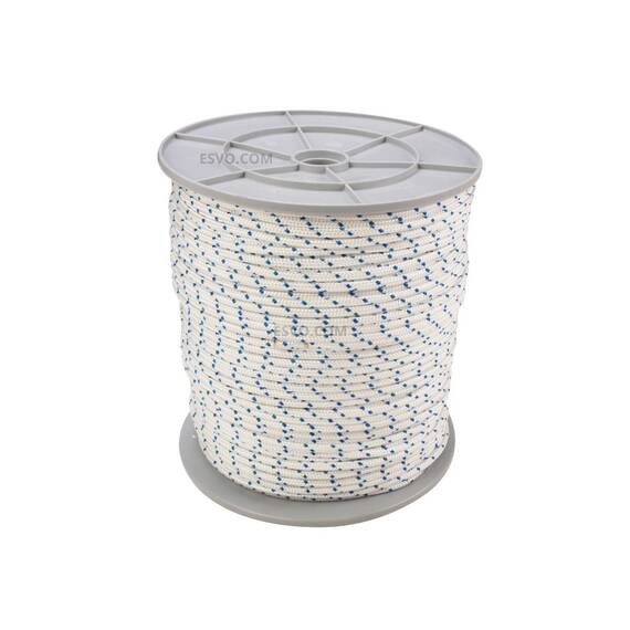 Bootsseil, hochwertiges Polyester, 6 mm, 16-fach geflochten, weiß - blau