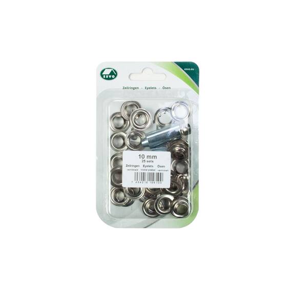 Satz ESVO Ösen Ø 10 mm vernickelt, 25 Stück