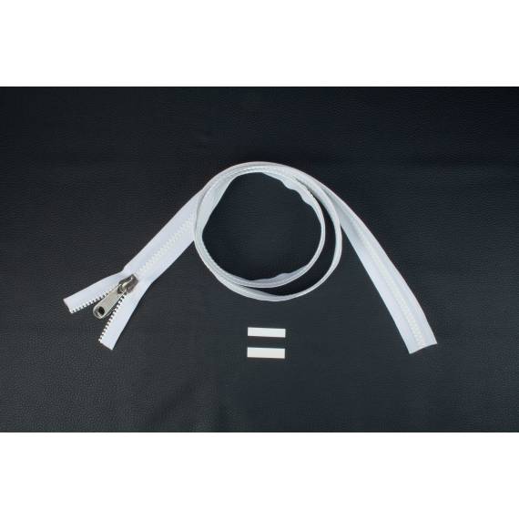 YKK VISLON Profilreißverschlüsse 8,6 mm 10V nicht teilbar weiß mit Metallschieber