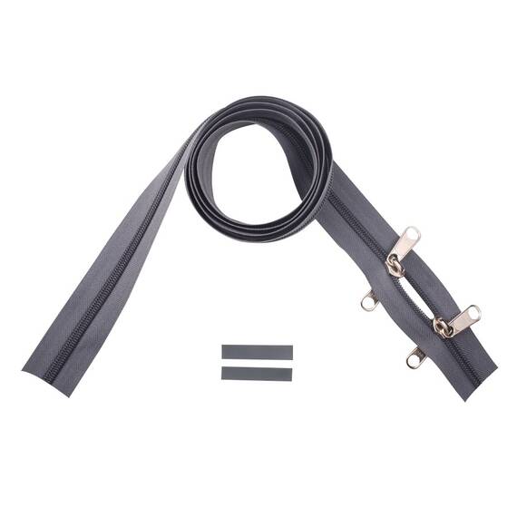 YKK Reißverschlüsse 5 mm nicht teilbar O-form dunkelgrau