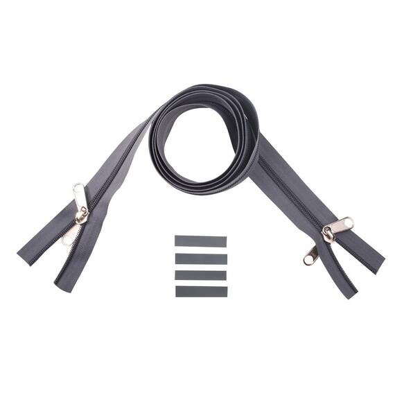 YKK Reißverschlüsse 8 mm nicht teilbar X-form grau