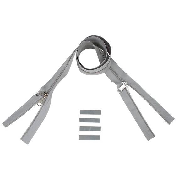 YKK Reißverschlüsse 5 mm nicht teilbar X-form, leichtgrau