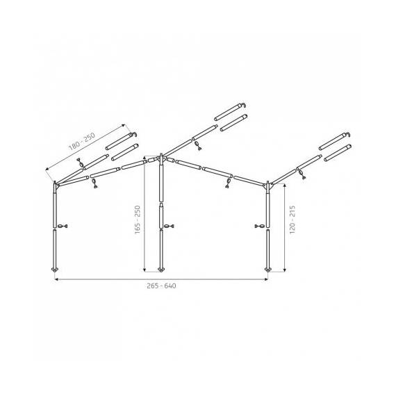 Luifelframe 25/22 aluminium + powergrip