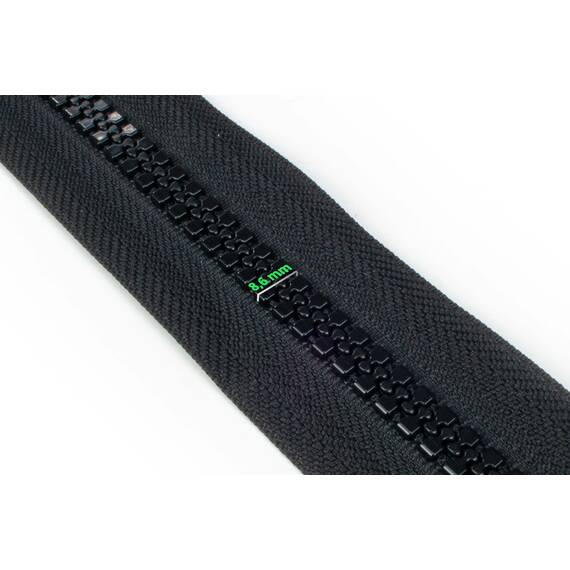 YKK VISLON Profilreißverschlüsse 8,6 mm 10 V nicht teilbar O-form schwarz