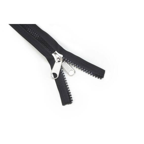 YKK VISLON Profilreißverschlüsse 8,6 mm 10V nicht teilbar schwarz mit Metallschieber