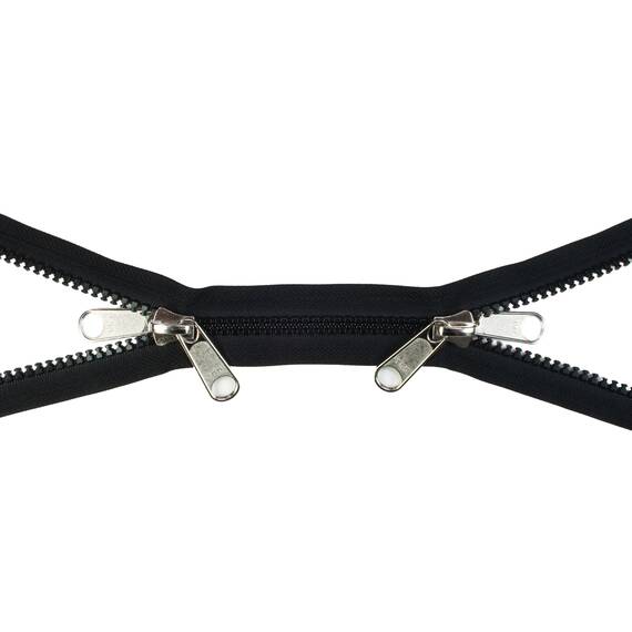 YKK VISLON Profilreißverschlüsse 8,6 mm 10 V nicht teilbar X-form schwarz