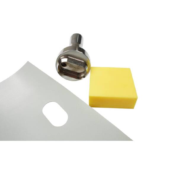 Stanz. Locheisen. Professionel Ösen oval Ø 42 x 22 mm inklusive Stanzblock