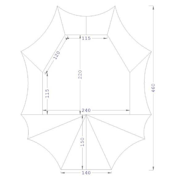 Baumwollzelt Bedouin 240, Piramidzelt, sand/schwarz