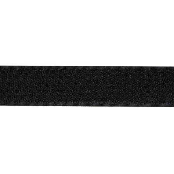 Klettband 20 mm schwarz selbstklebend, harte Seite, Haken