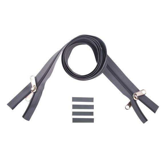 YKK Reißverschlüsse 8 mm nicht teilbar X-form grau