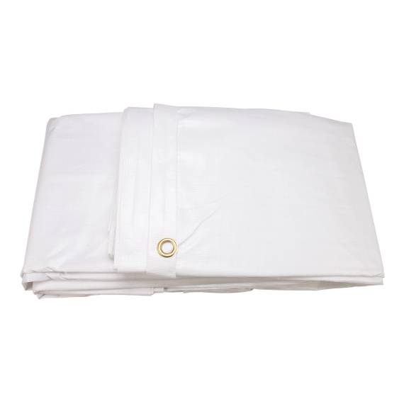 Thick tarpaulin sheet, 600x800cm, white, heavy duty