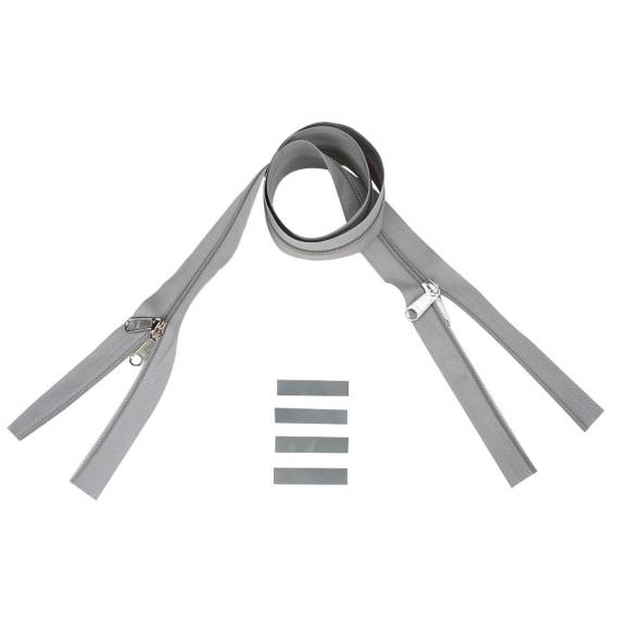 YKK Reißverschlüsse 5 mm nicht teilbar X-form, leichtgrau