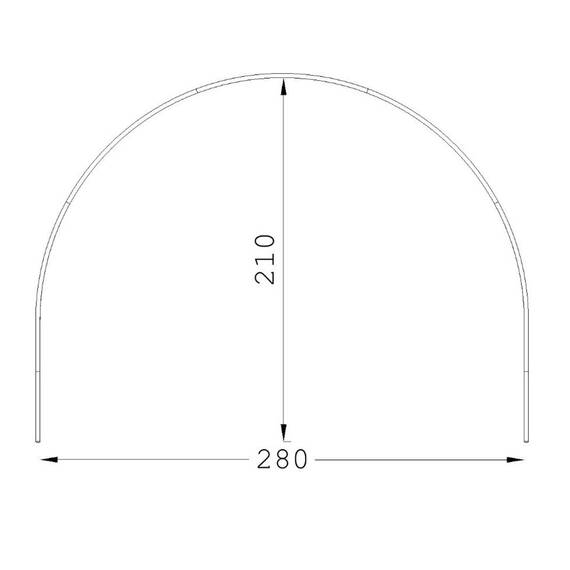 ESVO Bogengestänge vorgebogende Aluminium 280-300 cm
