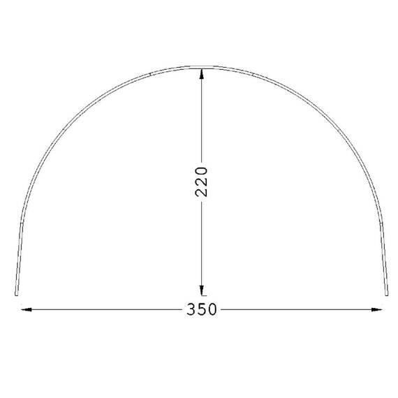 ESVO Bogengestänge vorgebogende Aluminium 350-370 cm