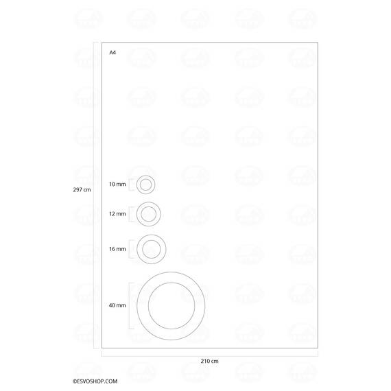 De verhouding van de ESVO zeilringen t.o.v. elkaar en een A4