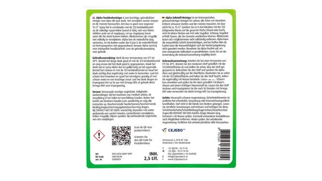 123 Products Alpha Verdeckreiniger für alle Arten von Zeltstoffen, 2,5 Liter