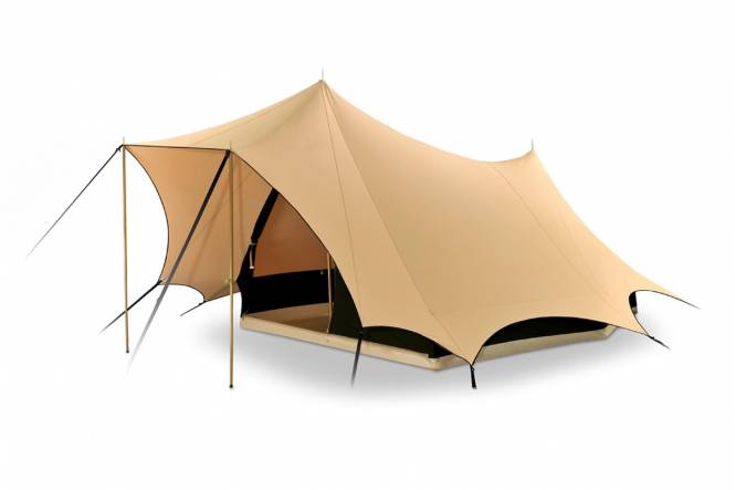 Baumwollzelt Bedouin 200 pyramidzelt, sand/schwarz 'CENTURY EDITION'