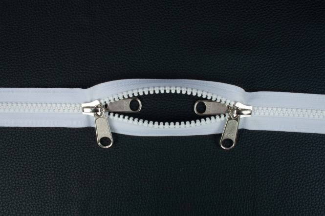 YKK VISLON Profilreißverschlüsse 8,6 mm 10 V nicht teilbar O-form weiß