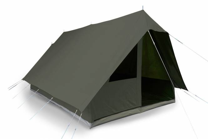 Gruppenzelt  Patrouille 6 SUPER mit festem Boden Campshield flammhemmend, Olive Green