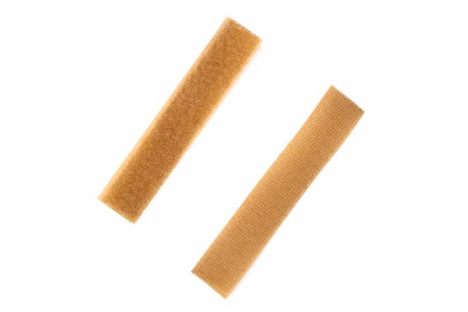Klettband, 20 mm, braun – Flausch- und Hakenband – 29 cm, zwei Stück [CLONE]