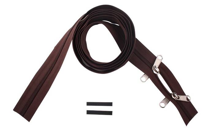 YKK Reißverschlüsse 8 mm nicht teilbar O-form braun