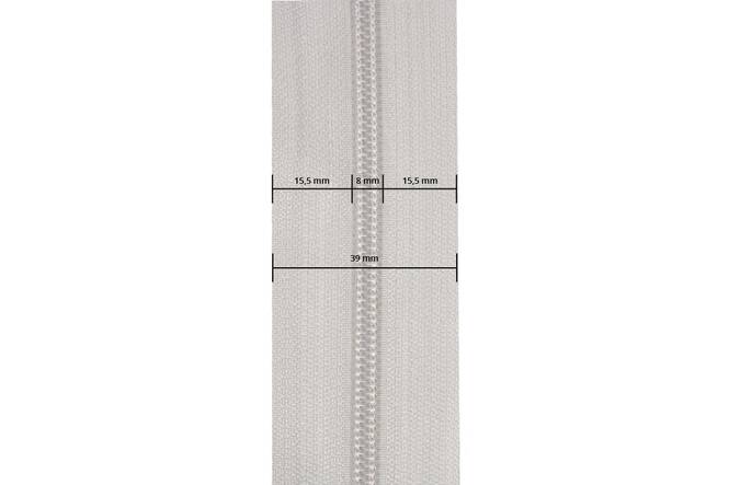 YKK Reißverschlüsse 8 mm nicht teilbar X-form grau