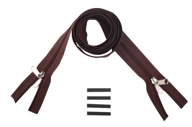 YKK Reißverschlüsse 8 mm nicht teilbar X-form braun