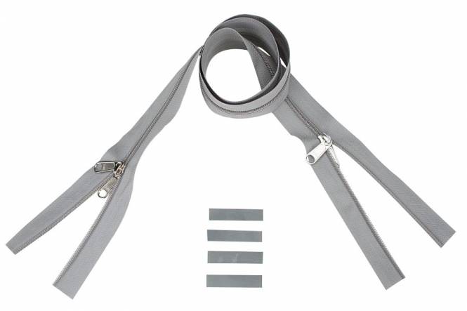 YKK Reißverschlüsse 5 mm nicht teilbar X-form, leichtgrau