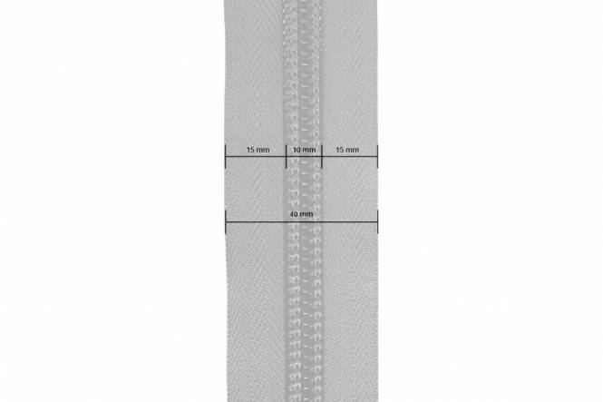 ESVO Reißverschlüsse 10 mm nicht teilbar X-form, grau