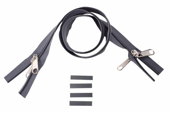 YKK Reißverschlüsse 10 mm nicht teilbar X-form grau
