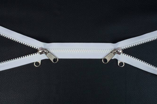 YKK VISLON Profilreißverschlüsse 8,6 mm 10 V nicht teilbar X-form weiß