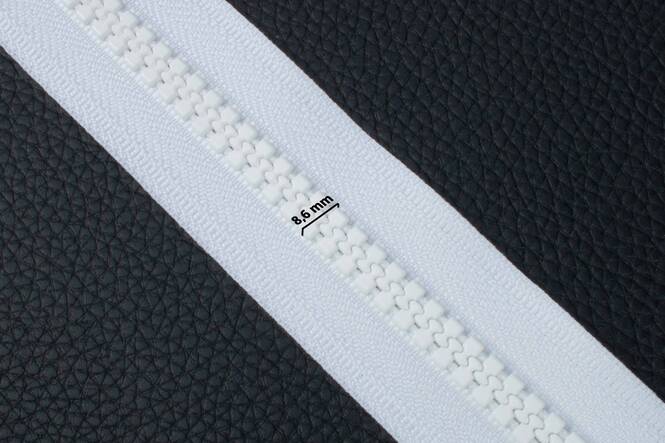 YKK VISLON Profilreißverschlüsse 8,6 mm 10 V nicht teilbar O-form weiß