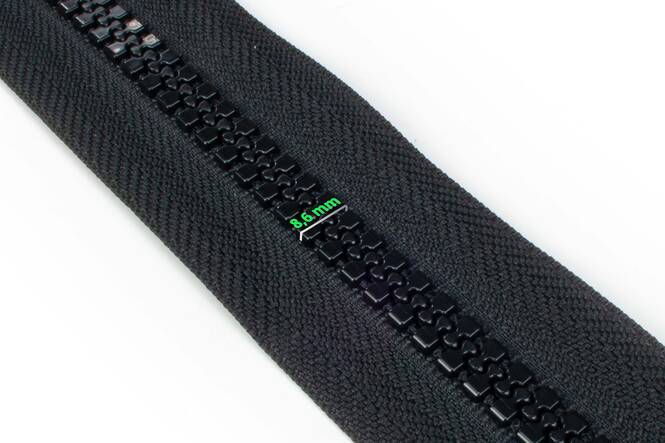 YKK VISLON Profilreißverschlüsse 8,6 mm 10 V nicht teilbar X-form schwarz