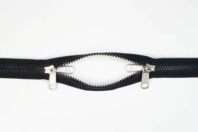 YKK VISLON Profilreißverschlüsse 8,6 mm 10 V nicht teilbar O-form schwarz