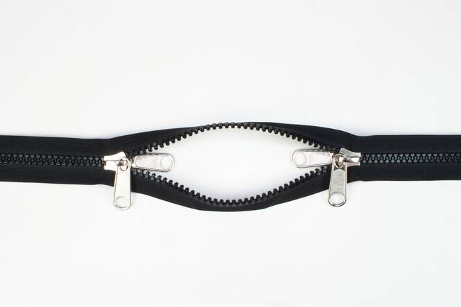 YKK VISLON Profilreißverschlüsse 8,6 mm 10 V nicht teilbar O-form schwarz