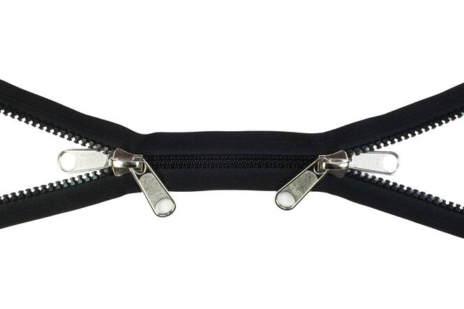 YKK VISLON Profilreißverschlüsse 8,6 mm 10 V nicht teilbar X-form schwarz