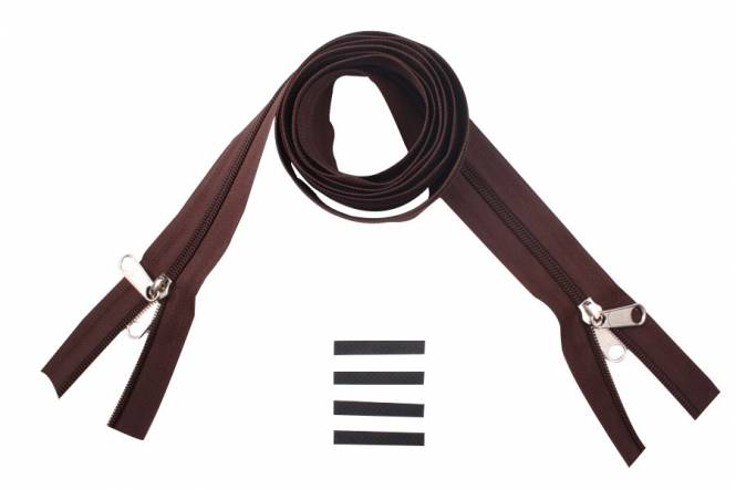 YKK Reißverschlüsse 8 mm nicht teilbar X-form braun