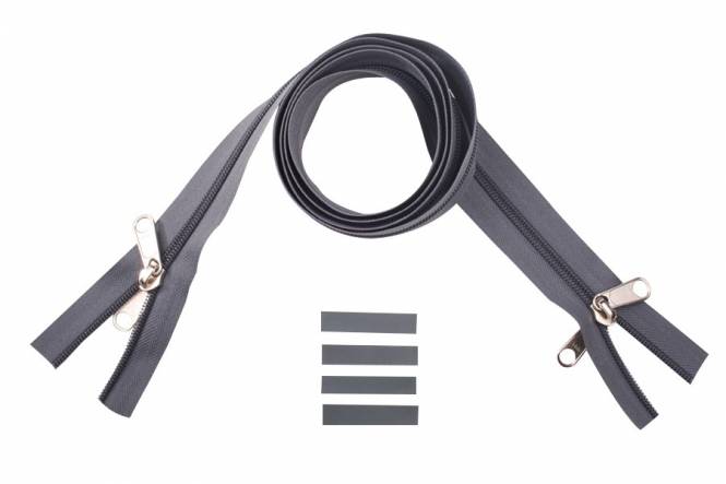 YKK Reißverschlüsse 5 mm nicht teilbar X-form, dunkelgrau
