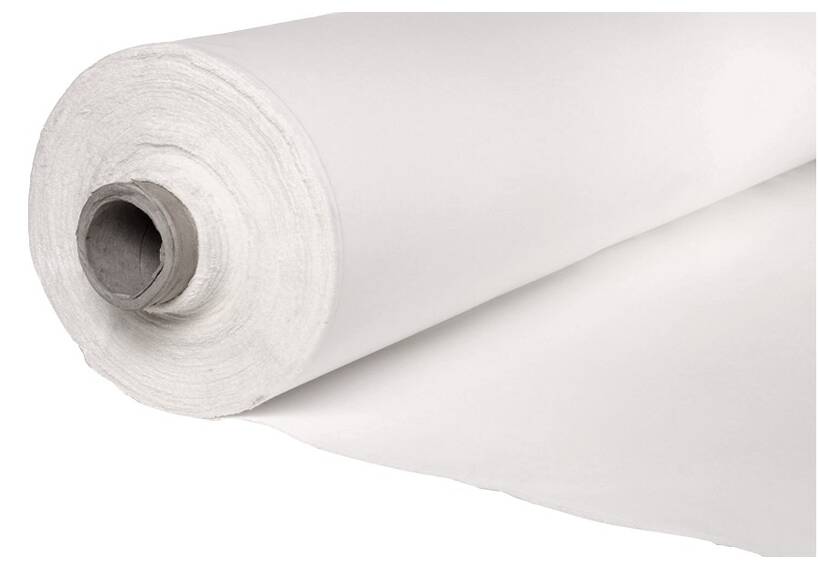 Bühnenmolton oder Dekomolton. Schwer entflammbar weiss 300 Gr/M²,  300 cm