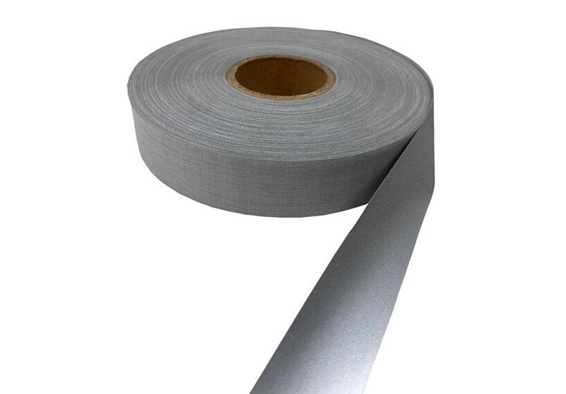 Reflektierender Streifen 25 mm Polyester/Baumwolle, silver