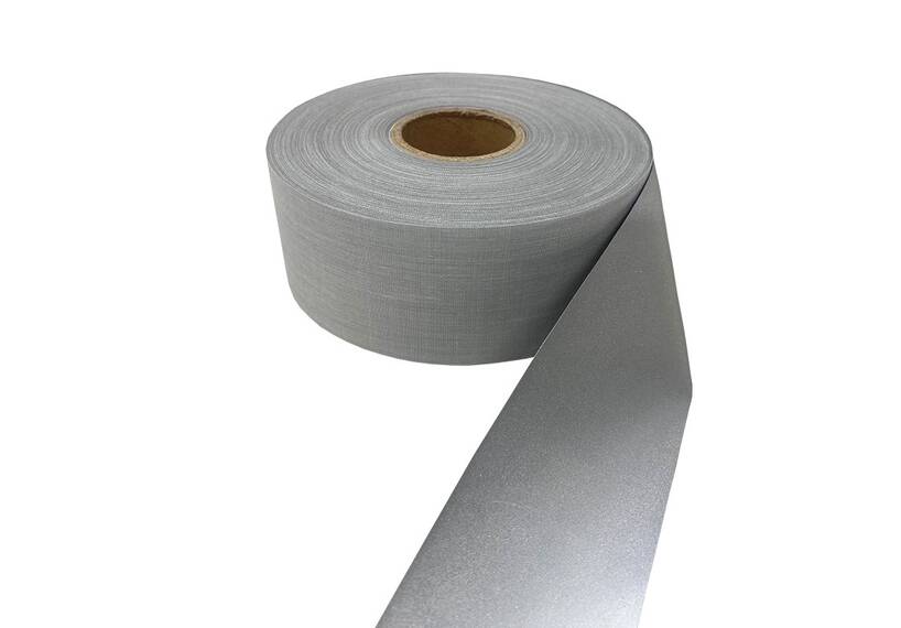 Reflektierender Streifen 25 mm Polyester/Baumwolle, silver [CLONE]