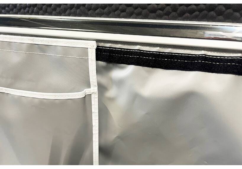 Wohnwagenschürtze / WINDBLENDE maßgeschneidert heavy duty 60 cm, mit Klettband, grau