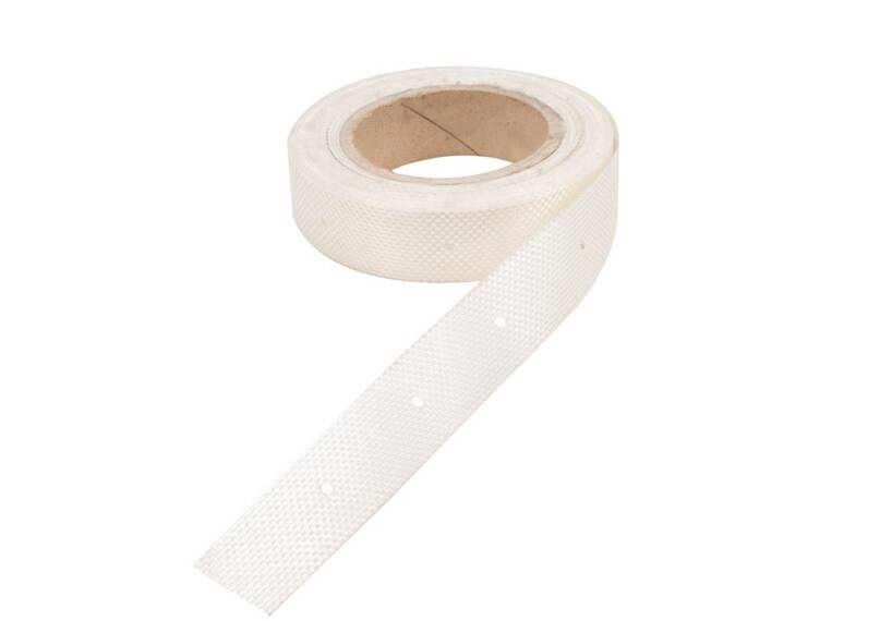 Zeltband 30 mm, PVC, ecru / weiß