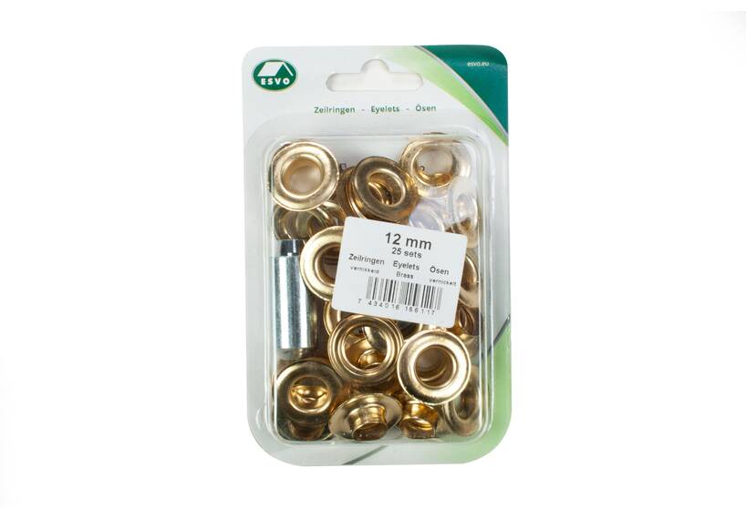 Satz ESVO Ösen Ø 12 mm messing, 25 Stück