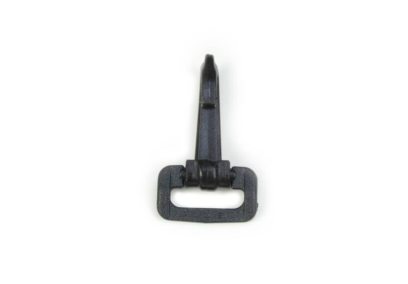 Karabiner / Musketonhaken Kunststoff schwarz für 25 mm Band