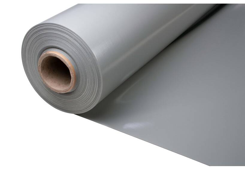 Verstärktes PVC für Abdeckplane, Dusty Grey RAL 7037 250 cm, 650 Gr./M²